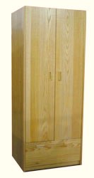 Nittany Double Door Wardrobe w\/1 Bottom Drawer, Interior Shelf & Clothes Rod, 36"W, 72"H